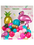 Tropical Flamingo Balloon Garland Kit 145PCS with Pineapple & Palm Leaves