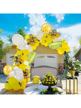 140PCS Yellow White Gold Lemon Balloon Garland Pearl & Mylar Party Decor