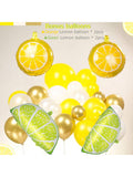 140PCS Yellow White Gold Lemon Balloon Garland Pearl & Mylar Party Decor