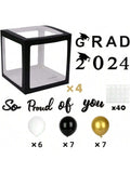 2024 Graduation Party Black Balloon Boxes Letters Grad 20PCS Balloons