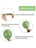 65 Pc 12 Inch Sage Green and Gold Confetti Balloons Kit for Party Decor
