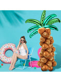 126PCS Coconut Palm Tree Balloon Set 16 Palm 110 Brown for Tropical Luau Party