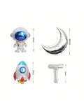 Two The Moon 16 Inch Silver Foil Balloons Moon Robot UFO 2nd Birthday Decor