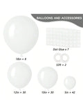 110pcs White Latex Balloons in Mixed Sizes for Garland Arch & Party Decor