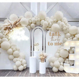 White Sand Double Stuffed Balloons Pastel Grey Latex Garland Arch Kit