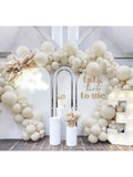 White Sand Double Stuffed Balloons Pastel Grey Latex Garland Arch Kit
