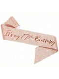 Rose Gold 17th Birthday Sash and Tiara Party Favor Supplies