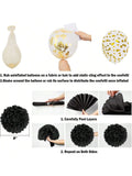 Black Gold Birthday Decorations Foil Confetti Balloons Banner Pom Poms & Curtains