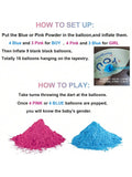 Gender Reveal Dart Game with Pink and Blue Powder Party Kit