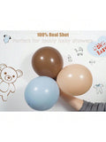 Teddy Bear Balloon Arch Kit Light Blue Beige Brown Cream for Gender Reveal