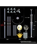 Black Gold Crown Balloon Stand Kit 2 Sets with Confetti Marble Balloons
