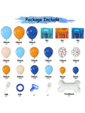 Blue Birthday Balloon Garland 124 pcs Blue Orange Dog Paw Foil Balloons Decor