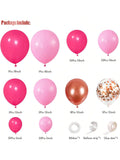125-Piece Pink Balloon Garland Kit Hot Pink Rose Gold Confetti for Party Decor