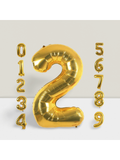 Gold Foil Balloons Number 2, 42 Inch -