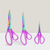 3-Pc Craft Scissors Set Titanium Blades with Soft Grip for Sewing Office and Home