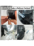 Black & Silver Balloon Garland With Latex And Confetti Balloons For Parties