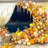 150PCS Fall Balloon Garland Kit in Orange, Brown & Yellow for Thanksgiving Parties