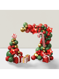 125PCS Christmas Balloon Arch Kit Red Green Balloons Candy Cane & Star