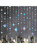 Iridescent Star and Circle Garland Metallic Hanging Streamer Party Decor