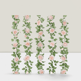 5pcs 32.5ft Pink Rose Garland Artificial Floral Vines for Party Wedding Decor