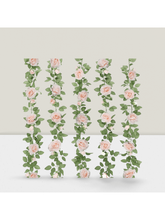 5pcs 32.5ft Pink Rose Garland Artificial Floral Vines for Party Wedding Decor