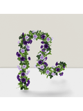 2 Pack Artificial Flower Garlands 15.8ft Purple Silk Roses for Decor