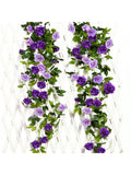 2 Pack 15.8FT Artificial Rose Garlands Silk Vines for Wedding Party Decor