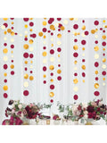 46ft Maroon Gold Polka Dot Garland Burgundy Circle Streamer Party Decor