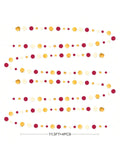 46ft Maroon Gold Polka Dot Garland Burgundy Circle Streamer Party Decor