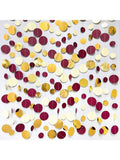 46ft Maroon Gold Polka Dot Garland Burgundy Circle Streamer Party Decor