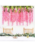 6-Pack 3.75ft Artificial Pink Wisteria Garland for Party Wedding and Home Decor