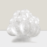 100 Pc Christmas Snowflake Latex Balloons Clear Winter Wonderland Party Decor