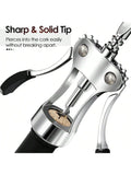 Zinc Alloy Wing Corkscrew Wine Opener Heavy-Duty Manual Bottle Opener Silver