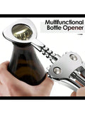 Zinc Alloy Wing Corkscrew Wine Opener Heavy-Duty Manual Bottle Opener Silver