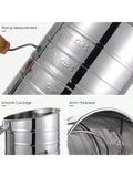 3-Cup Stainless Steel Flour Sifter Rotary Hand Crank for Baking