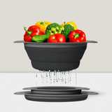 2-Pc Collapsible Silicone Strainer Set for Pasta Veggies Fruits and Camping