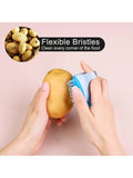 4-Pc Vegetable Brush Set Silicone Potato Scrubber for Cleaning Fruits and Veggies