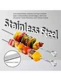 17" Stainless Steel Kabob Skewers 12pcs Reusable BBQ Sticks + Bonus 14" Skewers