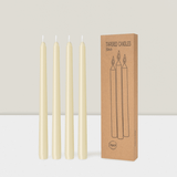4-Pack 10-Inch Ivory Taper Candles Dripless Unscented Long Burn for Decor