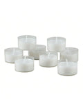 96 White Unscented Tea Light Candles Clear Cups 6-7hr Burn for Decor