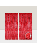 2-Pack Extra-Large Red Fringe Streamers 3.2x8 Feet for Parties and Events