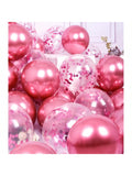 47-Piece Hot Pink and Confetti Balloon Set for Birthday Graduation and Parties