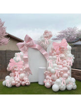 130pcs Pastel Pink White Balloon Garland Arch Kit with Bows