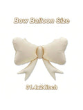 4 Pc Large Cream White Bow Balloons for Bow-Themed Birthday Party Decor