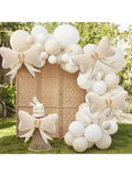 4 Pc Large Cream White Bow Balloons for Bow-Themed Birthday Party Decor