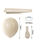 100PCS White Sand 12 Inch Helium Latex Balloons for Birthday Wedding Party Decor