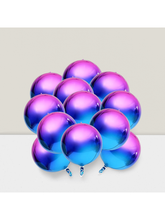 12-Pack 22 Inch Purple Galaxy Metallic & Iridescent Balloons