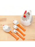 Ceramic Chicken Measuring Spoons Set 4 Whimsical Kitchen Spoons