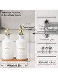 2pcs Glass Olive Oil Vinegar Dispenser Bottles 11.8oz Gold White Design