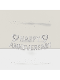 18" Silver Happy Anniversary Balloons with Heart Accents and Banner